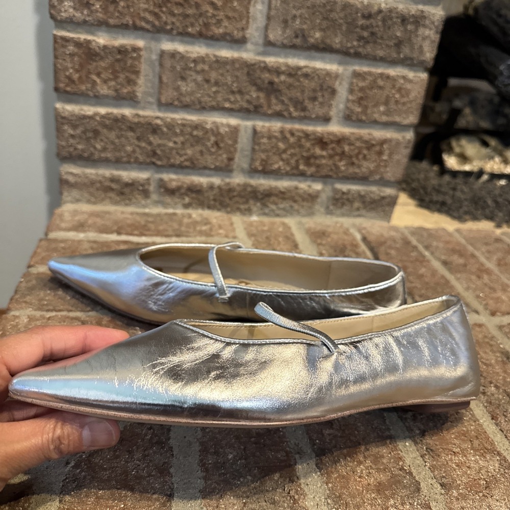 Sam Edelman Nesta Women's Silver Pointed Toe Mary Jane Flats Size 7.5 #513 - Picture 6 of 16